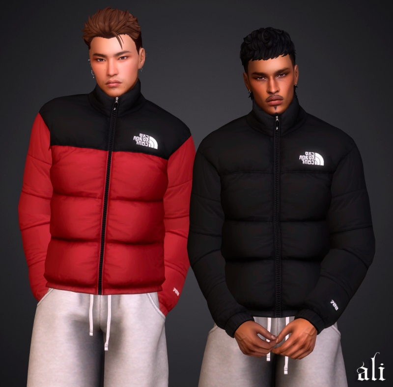 Mix THE NORTH FACE jacket(m) Simlish ver SEPT2026 by ali - The Sims 4 Custom Content