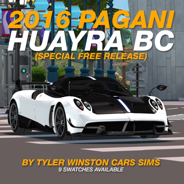Alpha Tyler Winston Cars 2016 Pagani Huayra BC Coupe by tylerwcars - The Sims 4 Custom Content