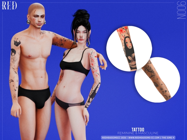 Alpha AU TATTOO N006 - The Sims 4 Custom Content