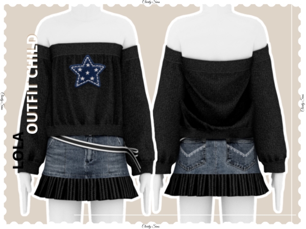 Alpha Lola Outfit Child - The Sims 4 Custom Content