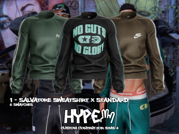 Alpha HYPE Salvatore Sweatshirt (Standard Version) - The Sims 4 Custom Content