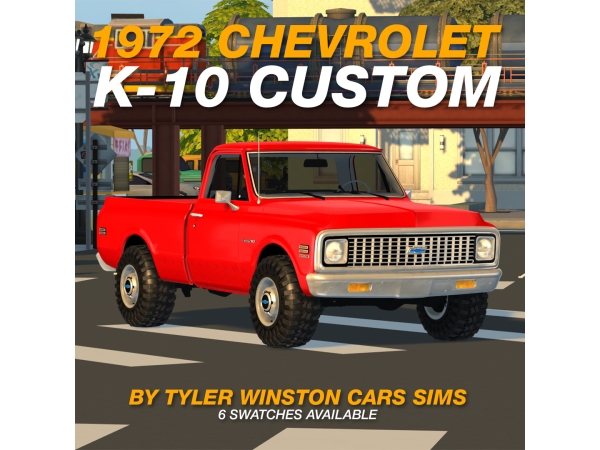 Alpha Tyler Winston Cars 1972 Chevrolet K 10 Custom - The Sims 4 Custom Content