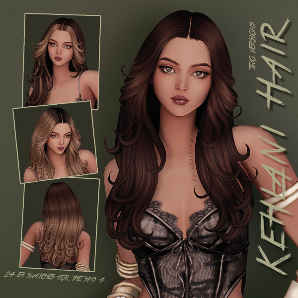 Maxis Match KEHLANI HAIR 2 versions by simsfinds - The Sims 4 Custom Content