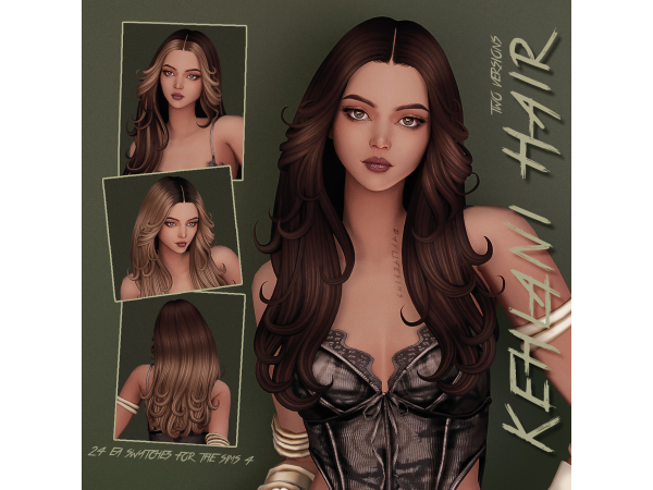 Maxis Match KEHLANI HAIR 2 versions by daylifesims - The Sims 4 Custom Content