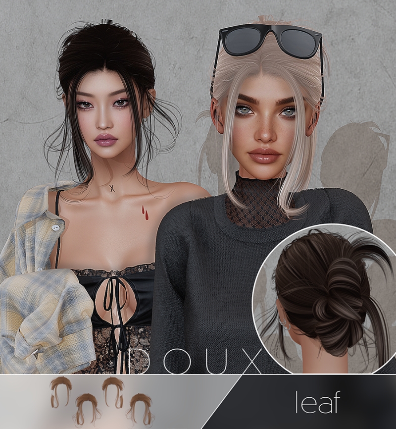Alpha DOUX LEAF by douxhair - The Sims 4 Custom Content