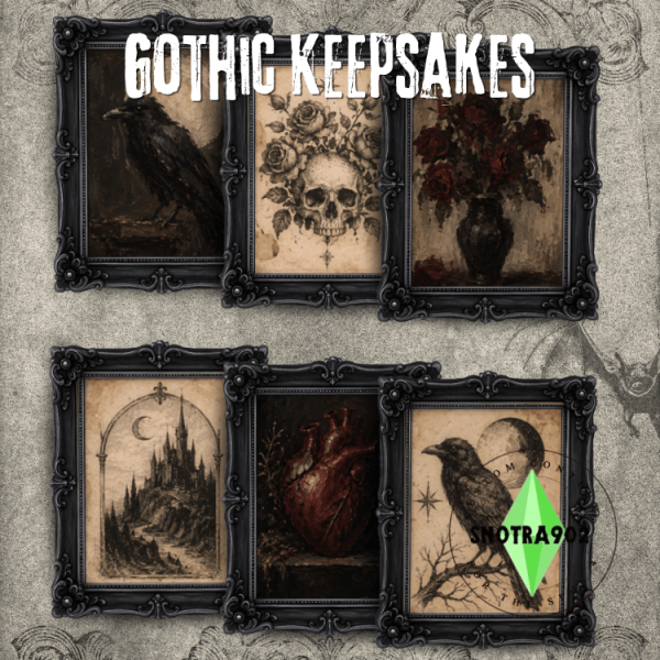 Mix Gothic Keepsakes by simsfinds - The Sims 4 Custom Content