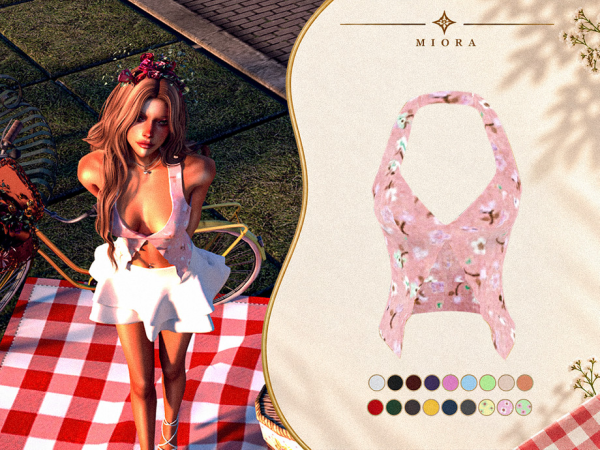 Alpha Luna Halter Top by MioraTR - The Sims 4 Custom Content