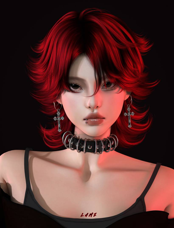 Alpha LAMZ_BloodAngelHairstyles_001F by simsfinds - The Sims 4 Custom Content