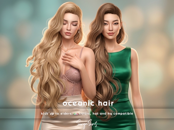 Alpha Oceanic hair - The Sims 4 Custom Content