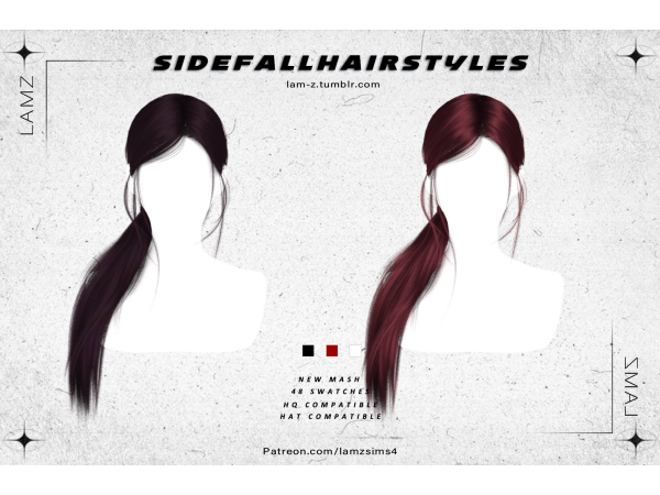Alpha LAMZ_SidefallHairstyles_001F - The Sims 4 Custom Content
