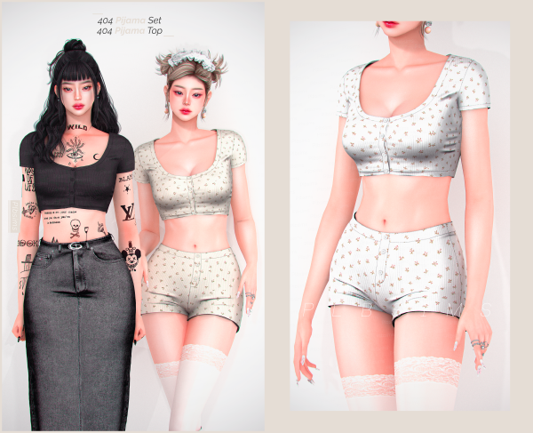 Alpha 404 Pijama Outfit by simsfinds - The Sims 4 Custom Content