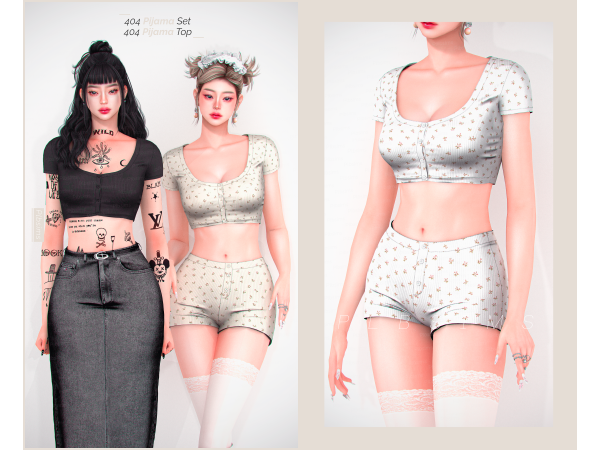 Alpha 404 Pijama Outfit by plbsims - The Sims 4 Custom Content