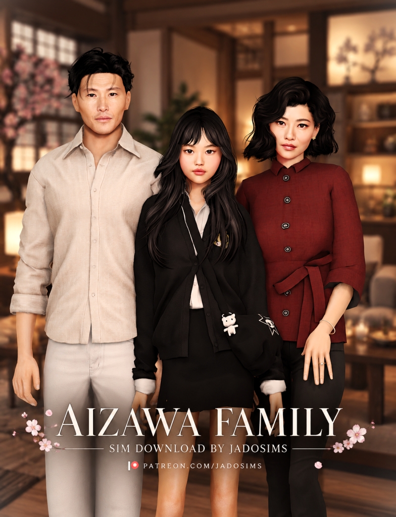 Alpha Aizawa Family (Sim Download) by shopwithflynnn - The Sims 4 Custom Content