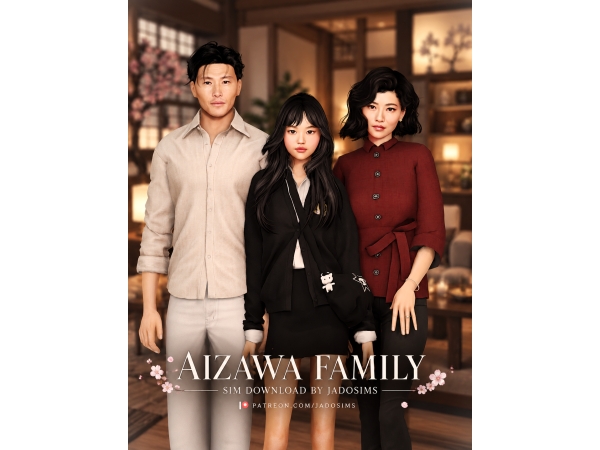 Alpha Aizawa Family (Sim Download) - The Sims 4 Custom Content