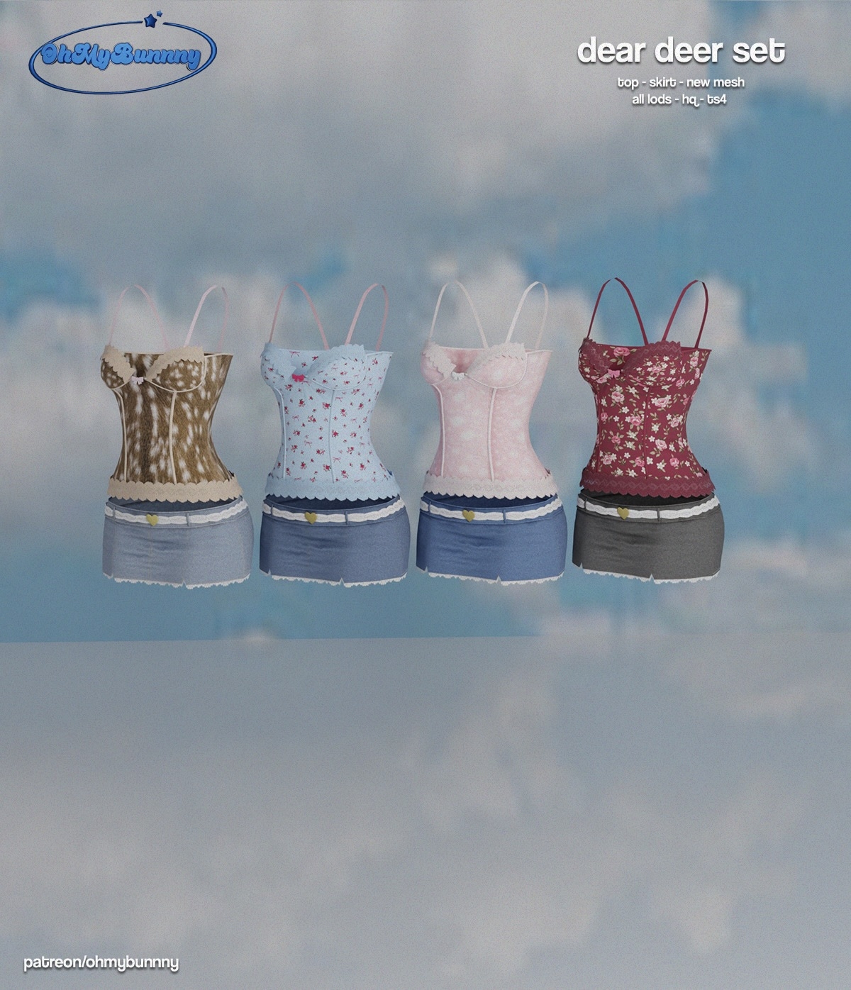 Alpha Dear Deer Set by ohmybunnny2 - The Sims 4 Custom Content