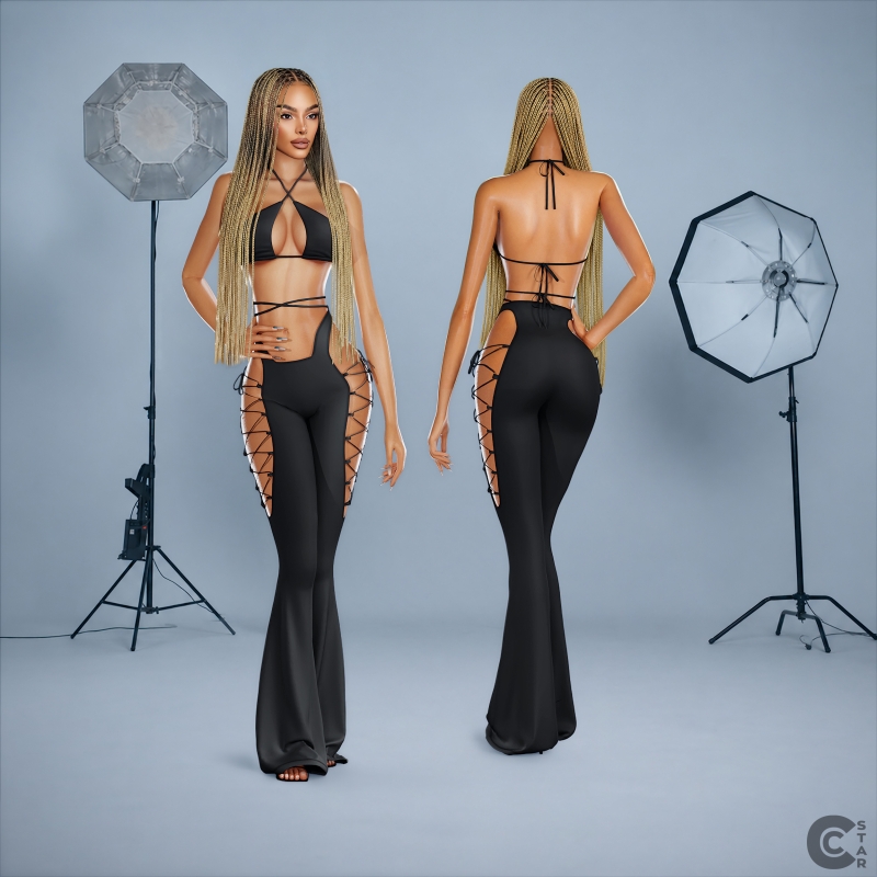 Mix Halter Cutout Bikini Top by cool_content_star - The Sims 4 Custom Content