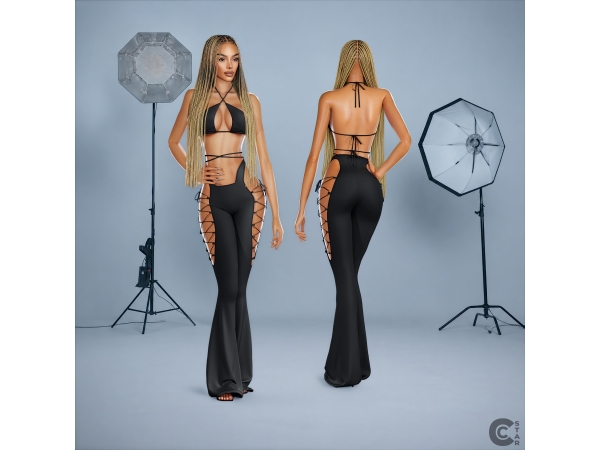 Mix Halter Cutout Bikini Top - The Sims 4 Custom Content