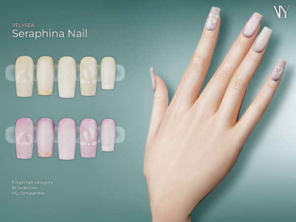 Alpha Seraphina Nail by VELYSEA - The Sims 4 Custom Content