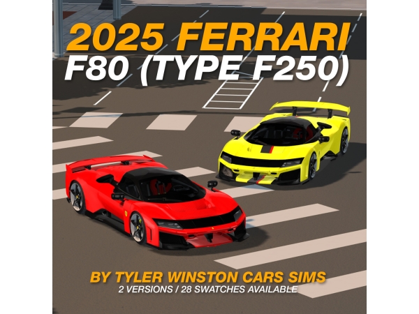 Alpha Tyler Winston Cars 2025 Ferrari F80 - The Sims 4 Custom Content