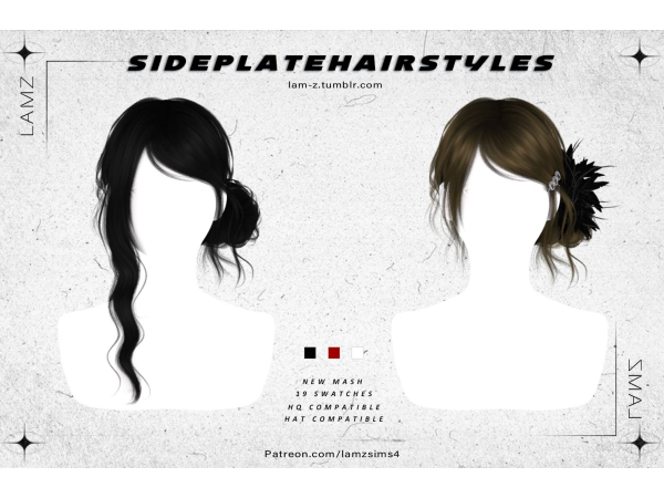 Alpha LAMZ_SidePlateHairstyles_001F - The Sims 4 Custom Content
