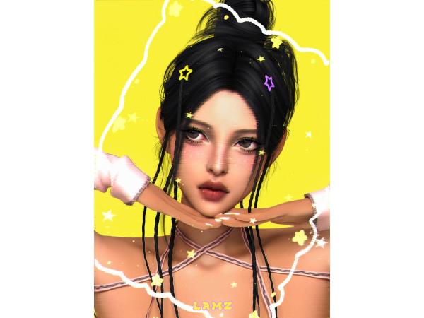 Alpha LAMZ_CuteBraidedPlateHairstyles_001F - The Sims 4 Custom Content