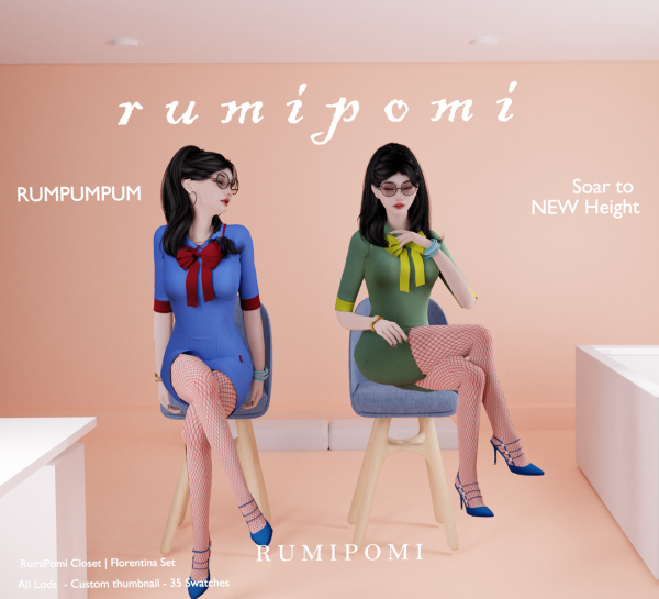 Alpha Rumpumpum_Florentina Outfit Set by rumi_pomi - The Sims 4 Custom Content