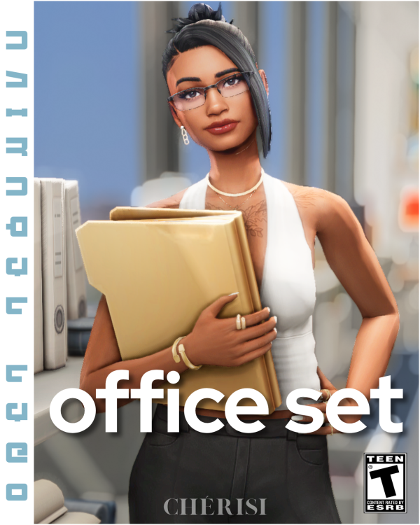 Maxis Match Office Set 40 Animated Deco Sims by simsfinds - The Sims 4 Custom Content