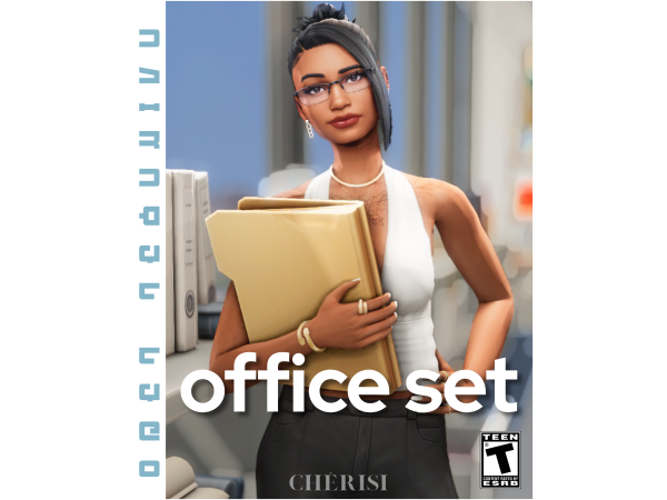 Maxis Match Office Set 40 Animated Deco Sims by Cherisi - The Sims 4 Custom Content