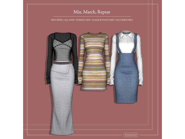 Alpha [RIMINGS] Mix Match Repeat - The Sims 4 Custom Content