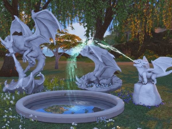 Alpha Dragon Statues - The Sims 4 Custom Content