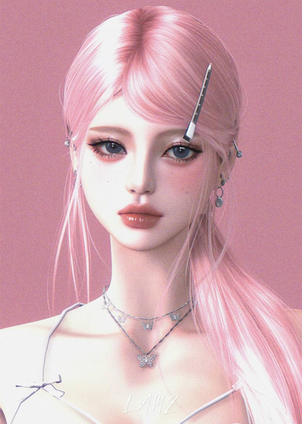 Alpha LAMZ_CynthiaHairstyles_001F by simsfinds - The Sims 4 Custom Content