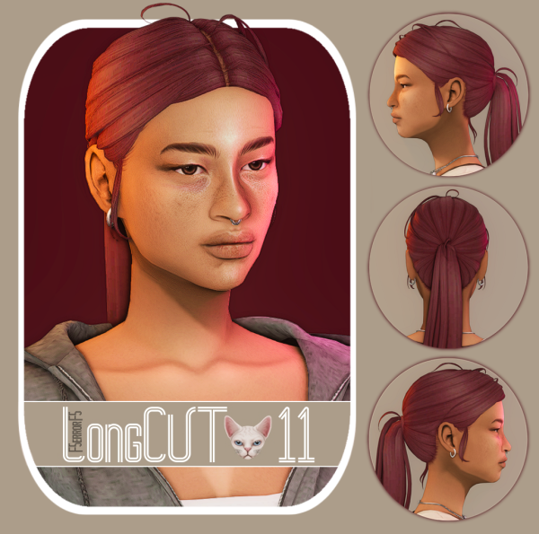 Maxis Match BASE BANGS (LongCUT_11) Pt3 by simsfinds - The Sims 4 Custom Content