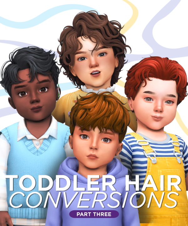Maxis Match Toddler Hair Conversions Pt 3 by simsfinds - The Sims 4 Custom Content