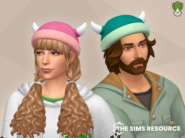 Maxis Match Viking Helm Knitted Wool Beanie - The Sims 4 Custom Content