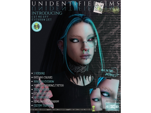 Mix Cut Me Off Eyebrow Set - The Sims 4 Custom Content