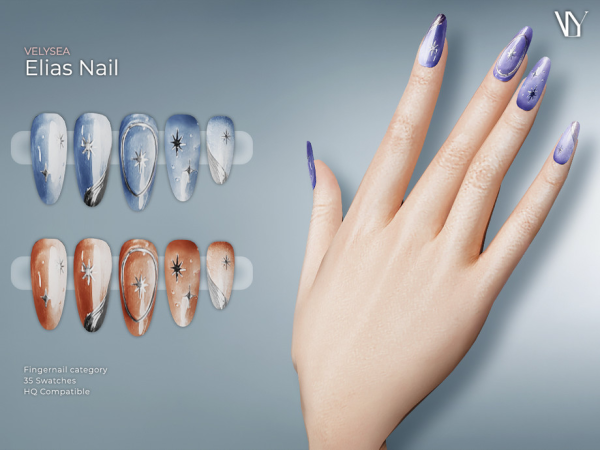 Alpha Elias Nail by VELYSEA - The Sims 4 Custom Content