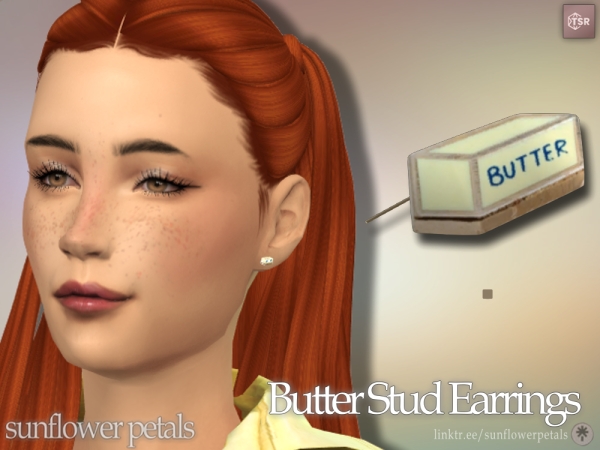 Mix Butter Stud Earrings - The Sims 4 Custom Content