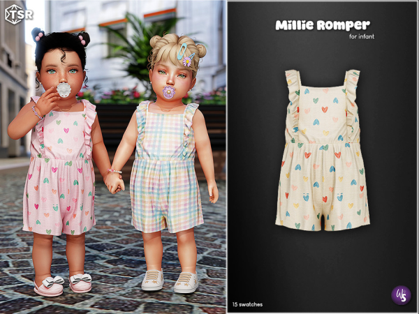 Mix Millie Romper for infant by WisteriaSims - The Sims 4 Custom Content