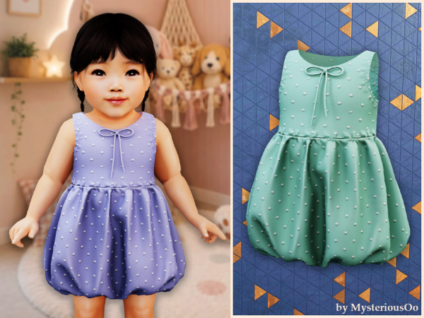 Alpha Infant Polka dot bow dress by MysteriousOo - The Sims 4 Custom Content