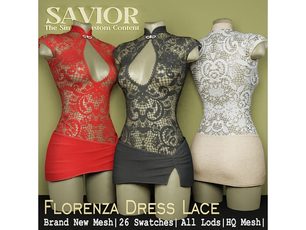 Alpha Svr_Florenza Dress Lace - The Sims 4 Custom Content