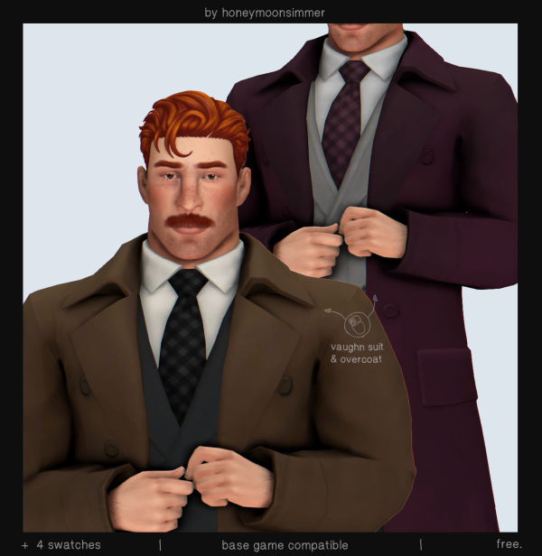 Maxis Match vaughn suit overcoat by simsfinds - The Sims 4 Custom Content