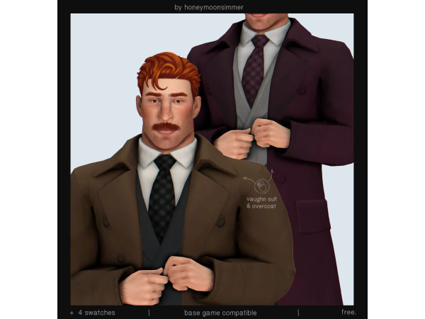 Maxis Match vaughn suit overcoat by honeymoonsimmer - The Sims 4 Custom Content
