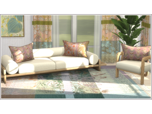 Alpha Boho Classic Cushion and Rug - The Sims 4 Custom Content
