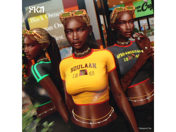 Alpha Diaspora Tee by FKAONLINE - The Sims 4 Custom Content