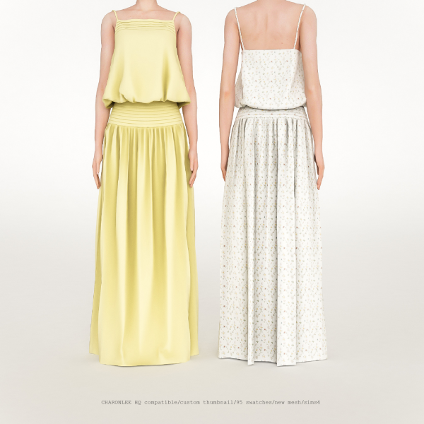 Alpha Ruched Satin Maxi Dress by simsfinds - The Sims 4 Custom Content