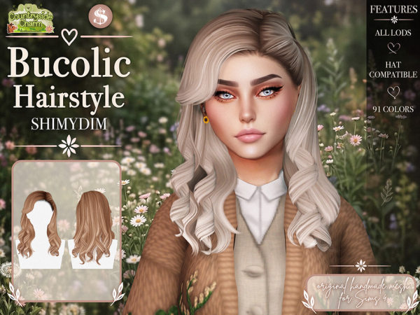 Alpha Bucolic Hairstyle Set by Shimydimsims - The Sims 4 Custom Content