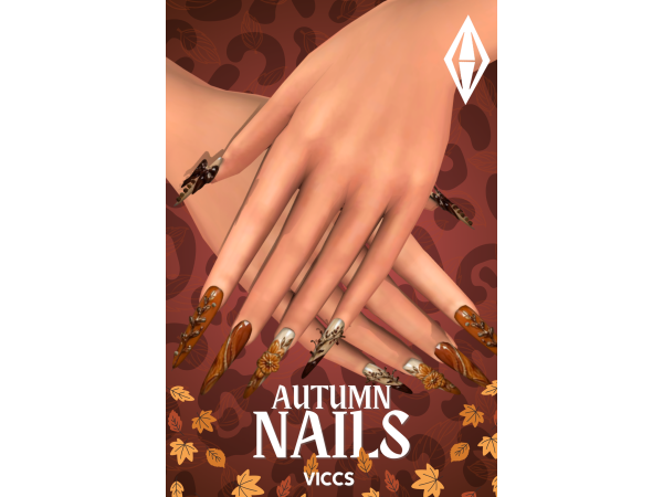 Alpha VICCS_ AUTUMN NAILS (TEEN ELDER) - The Sims 4 Custom Content