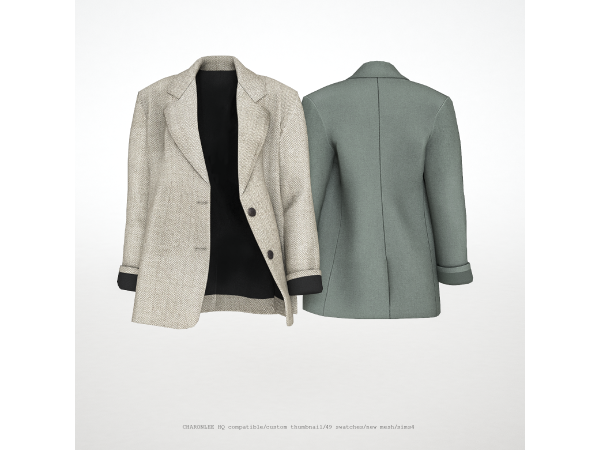 Alpha Oversized Blazer by charonlee - The Sims 4 Custom Content