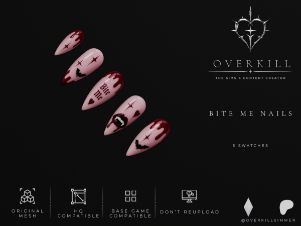 Alpha Bite me nails - The Sims 4 Custom Content