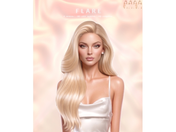 Alpha Flare Hairstyle - The Sims 4 Custom Content